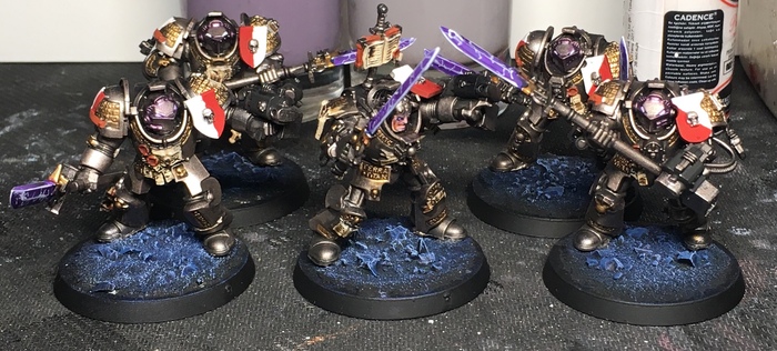 I continue to paint the roster: the Gray Knights Terminator Squad - My, Wh miniatures, Warhammer 40k, Warhammer, Gray knights, Terminator, Longpost