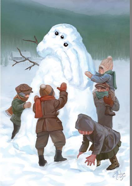 Snowman for the glory of Cthulhu - Cthulhu, snowman, Art