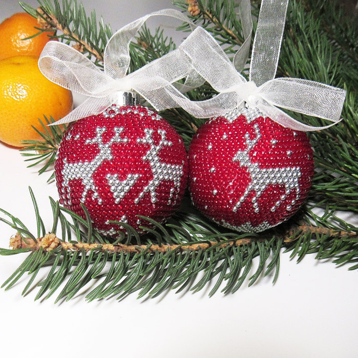 My hobby) - Beads, My, Recoding, Christmas decorations, My, Longpost