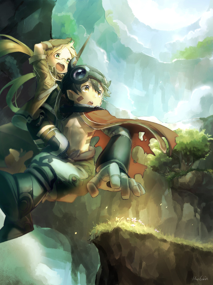 To the abyss! - Anime art, Anime, Made in abyss, Reg, Rico