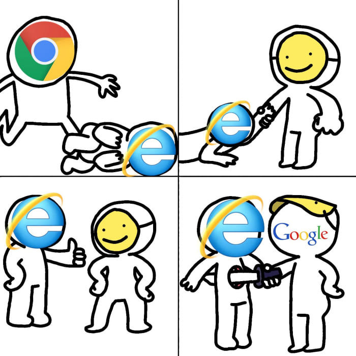 Bad IE - Google chrome, Google, Internet Explorer