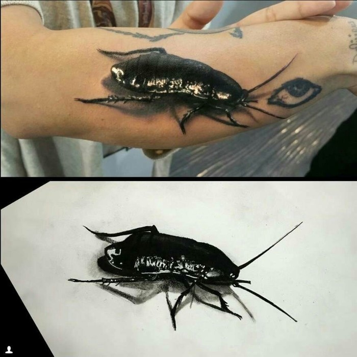 Realistic tattoo - Tattoo, Cockroaches