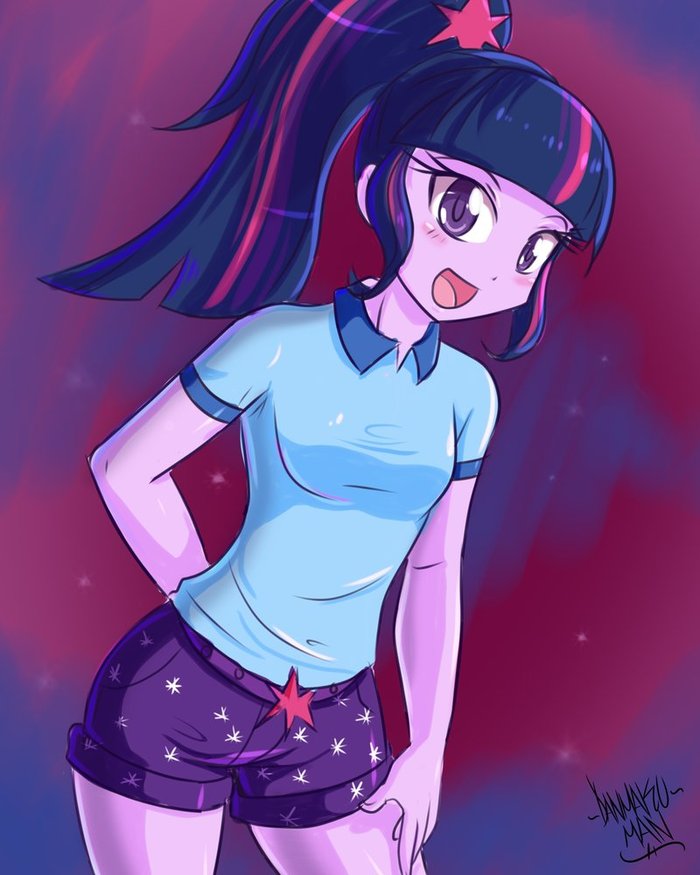 Without glasses - My little pony, Equestria girls, Twilight sparkle, Danmakuman