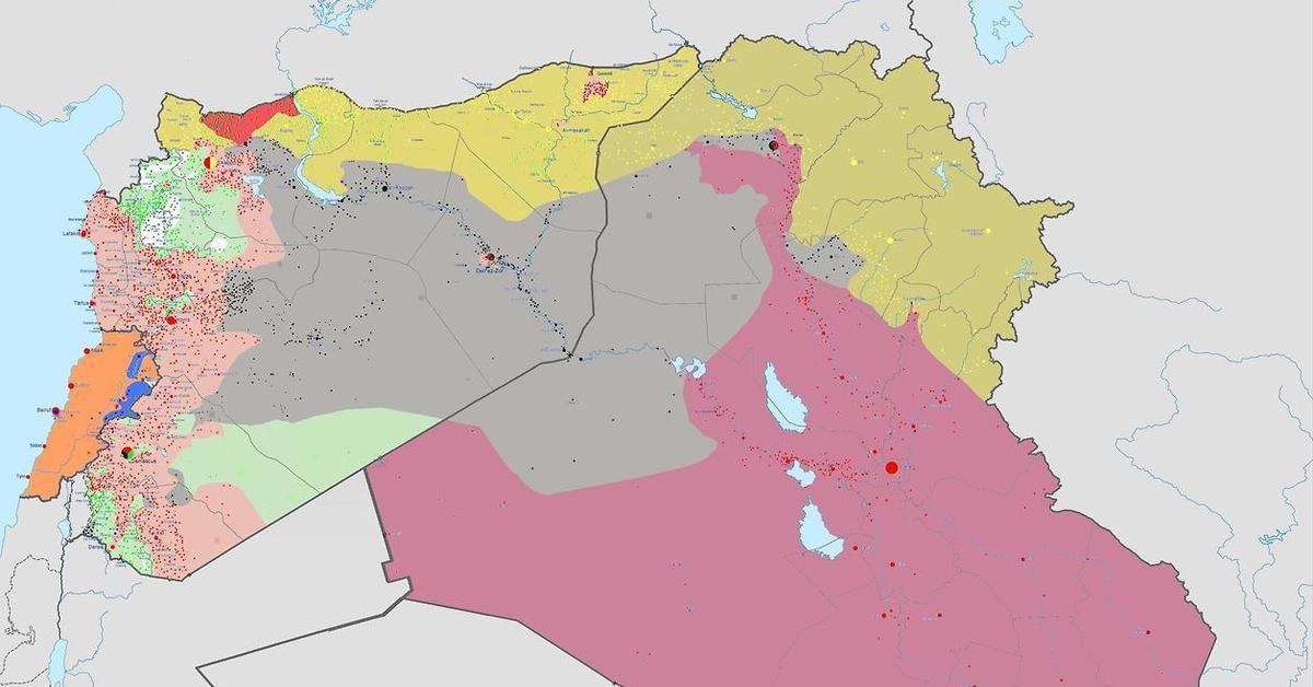 Карта сирии и игил
