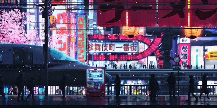 Cyberpunk Streets - Арт, Рисунок, Киберпанк, Seerlight