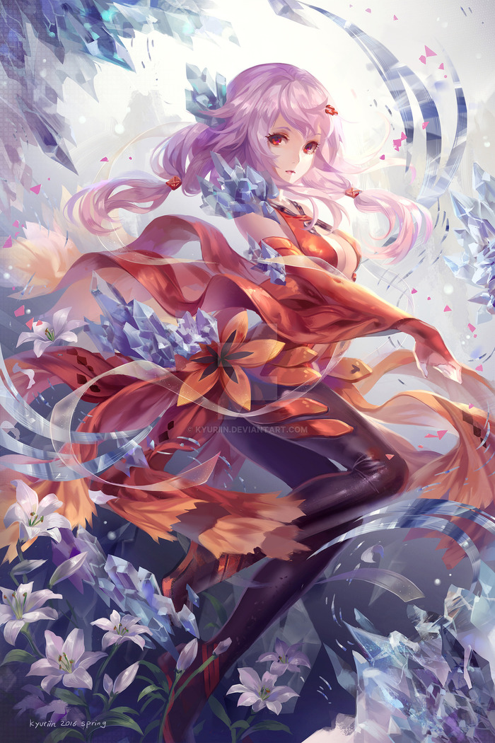 Inori Yuzuriha - Anime Art, Аниме, Guilty Crown, Inori Yuzuriha, Kyuriin