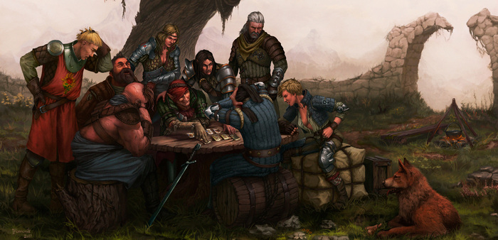 Gwent on a halt. - My, Geralt of Rivia, Vernon Roche, Bianca, Zoltan Khivaj, Gwent, , , Witcher