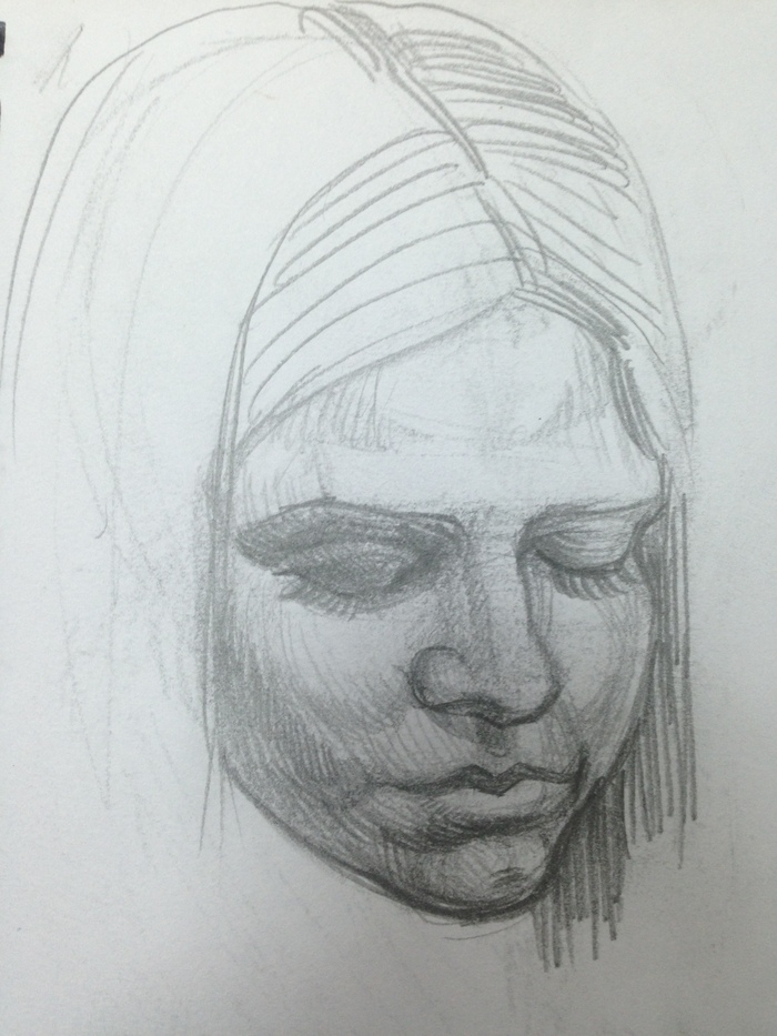 Еще несколько набросков, сделанных за последнее время в метро. | Пикабу