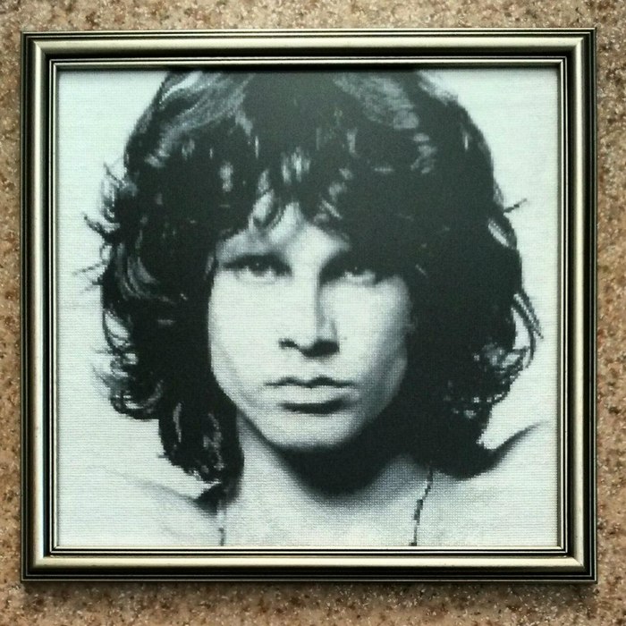 Portrait embroidery - My, Cross-stitch, Portrait, Jim Morrison, Boris Grebenshchikov