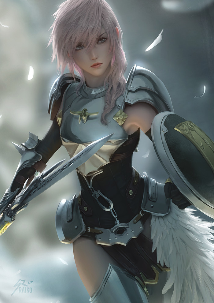 Knight of the Goddess - Lightning - Deviantart, Art, Drawing, Games, , Final Fantasy, Lightning, Raikoart