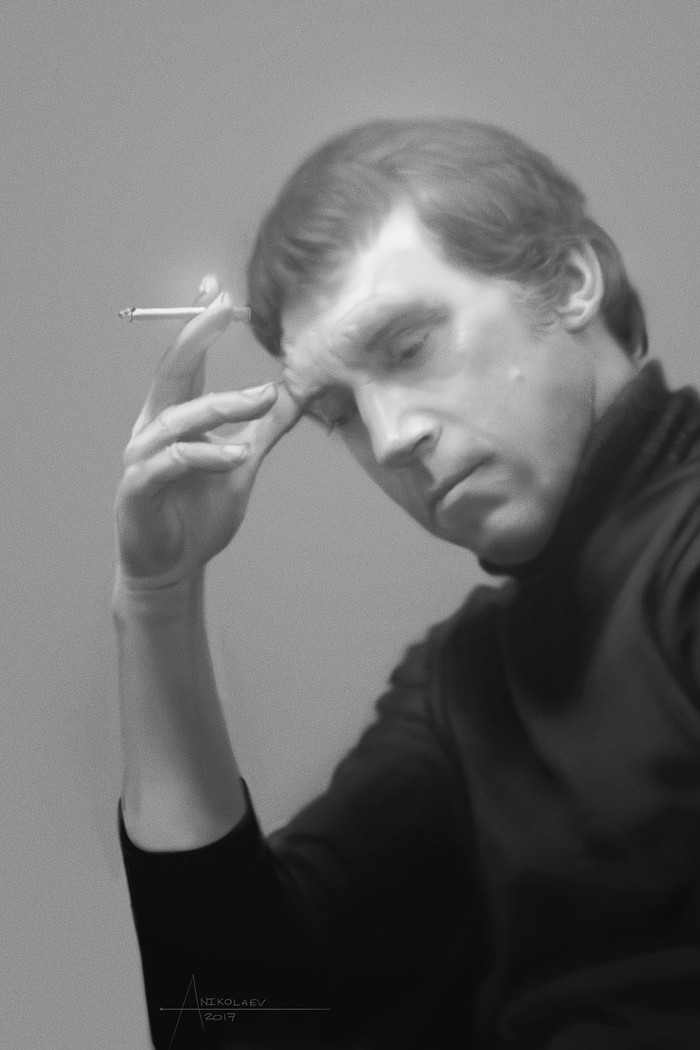 Vladimir Vysotsky - My, Art, Drawing, Digital drawing, Vladimir Vysotsky