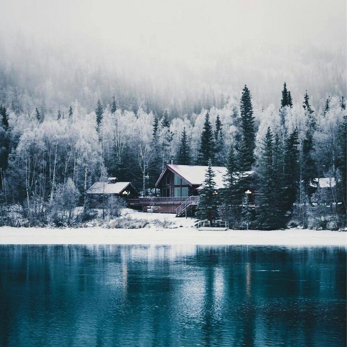 By a lake in Alaska - Alaska, House, Lake, From the network