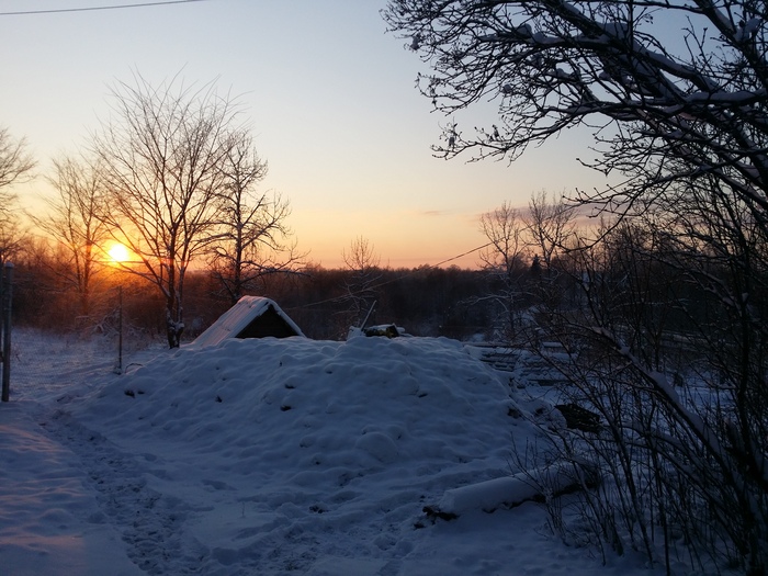 Novgorod region - My, Sunset, Winter