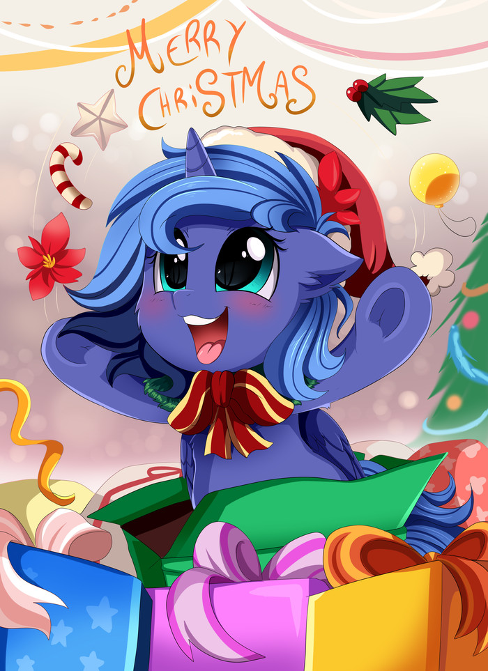 Merry Christmas from Luna My Little Pony, Ponyart, Princess Luna, Pridark