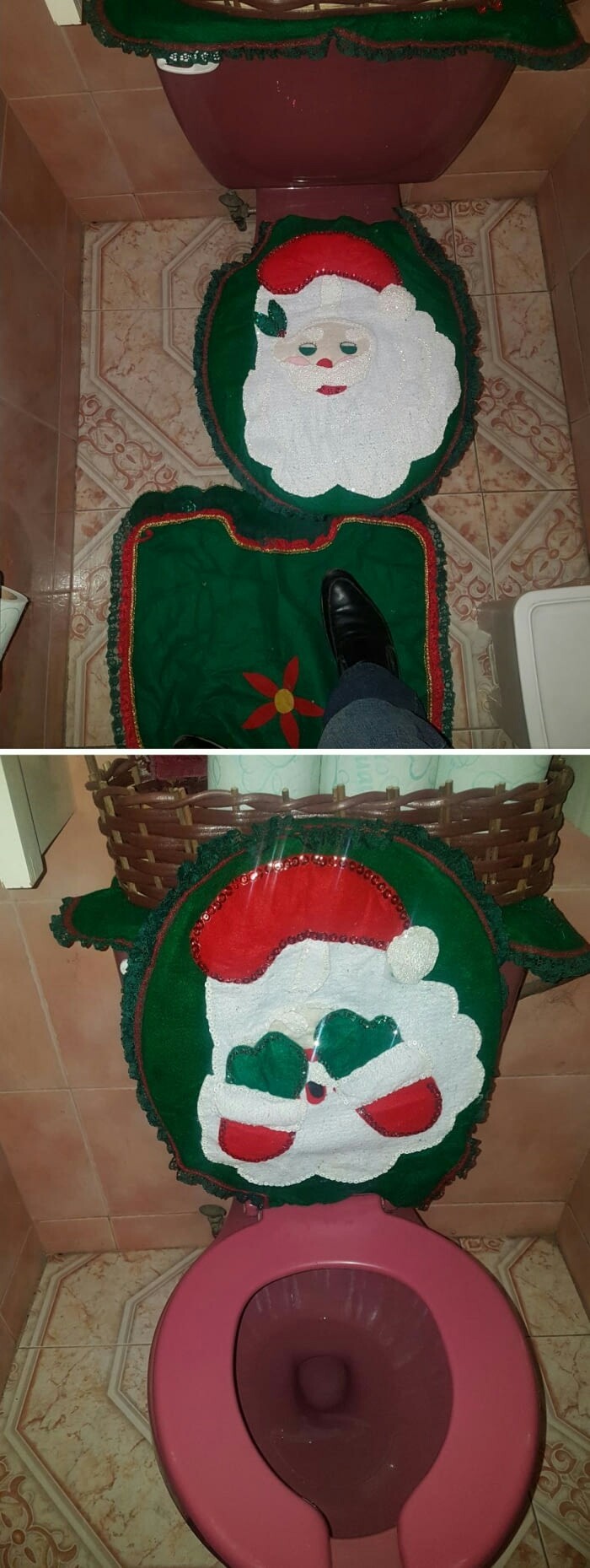 No, please... - Longpost, Toilet, Santa Claus, Father Frost, Toilet, New Year, Humor