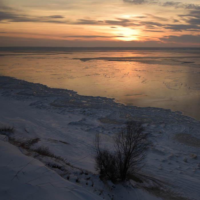 Ледяная турбулентность Волна, Закат, Пейзаж, Ягодное, Тольятти, Фотография, Река Волга