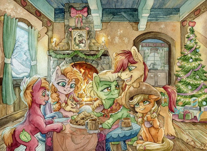 Days Gone By My Little Pony, Big Macintosh, Pear Butter, Applebloom, Granny Smith, Bright Mac, Applejack, The-wizard-of-art