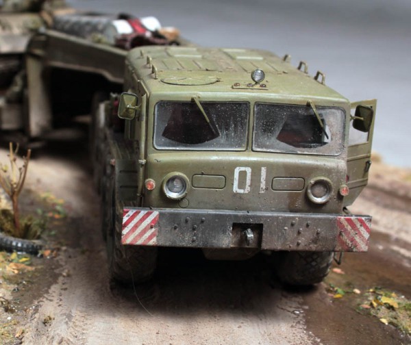 Diorama Military tractor MAZ-537G with trailer ChMZ AP-52 - Modeling, Diorama, Tractor, Longpost, Not mine