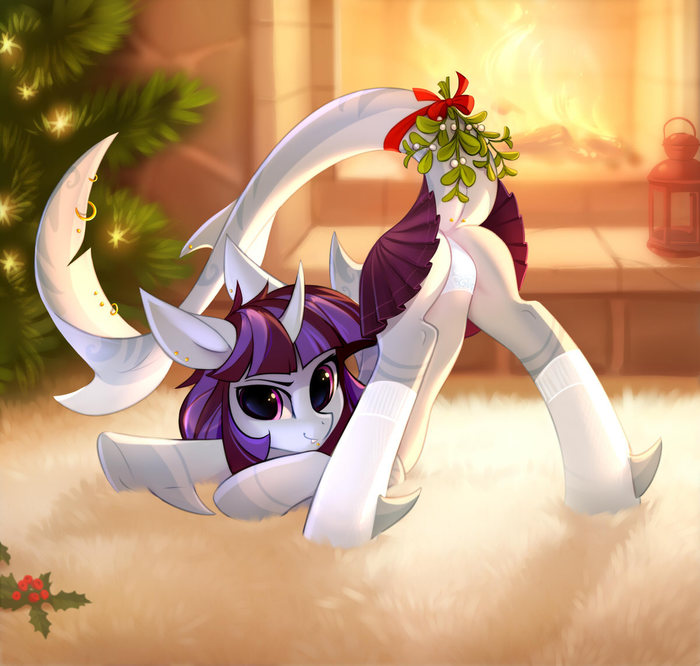 - Do you know what to do under the mistletoe branch? - My little pony, PonyArt, Original character, MLP Edge, Art, Tomatocoup