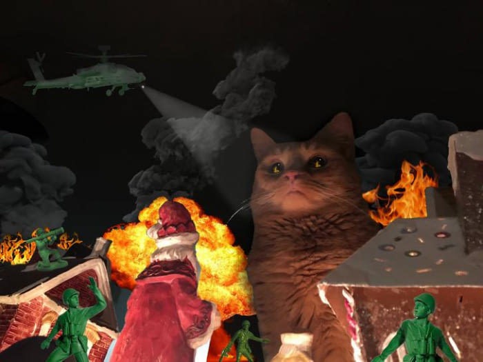 This evil santa cat gets what he deserves - cat, , Photoshop, New Year, Longpost