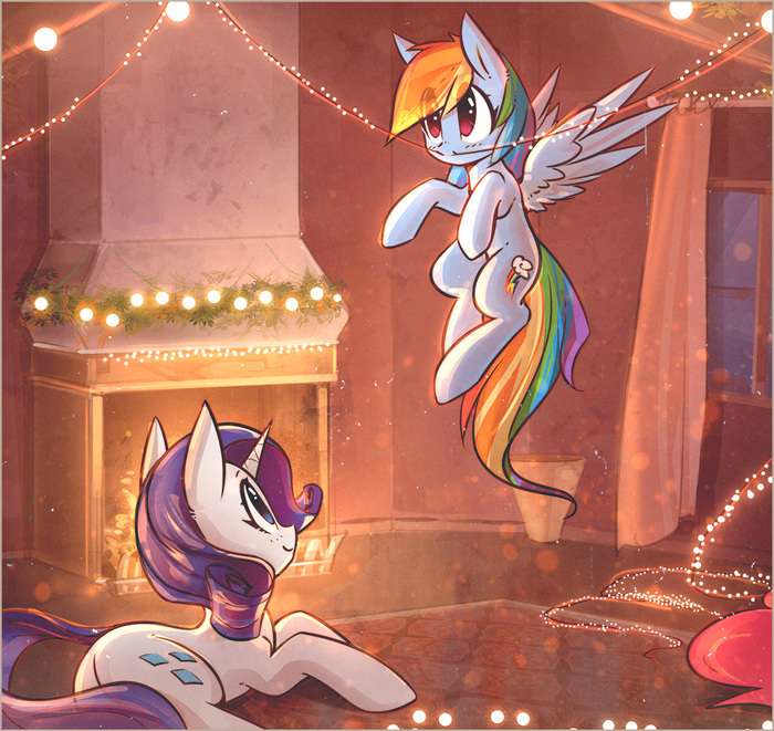 Decorating by mirroredsea - My little pony, Rarity, Rainbow dash, Pinkie pie, Mirroredsea