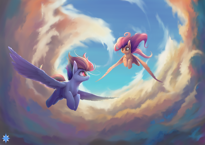 "Flight" by Noctilucent-Arts My Little Pony, Rainbow Dash, Fluttershy, Noctilucent-arts