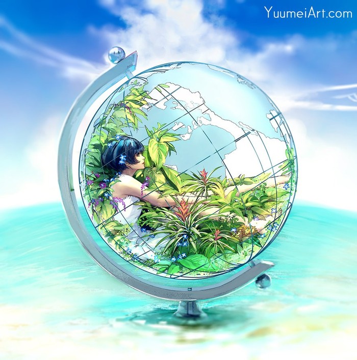 Paradise Within Anime Art, Earth, Original Character, Yuumei