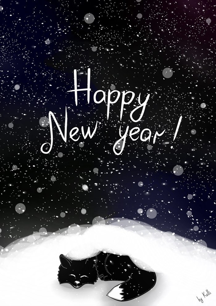 Happy New Year:) - My, New Year, Postcard, Art, Snow