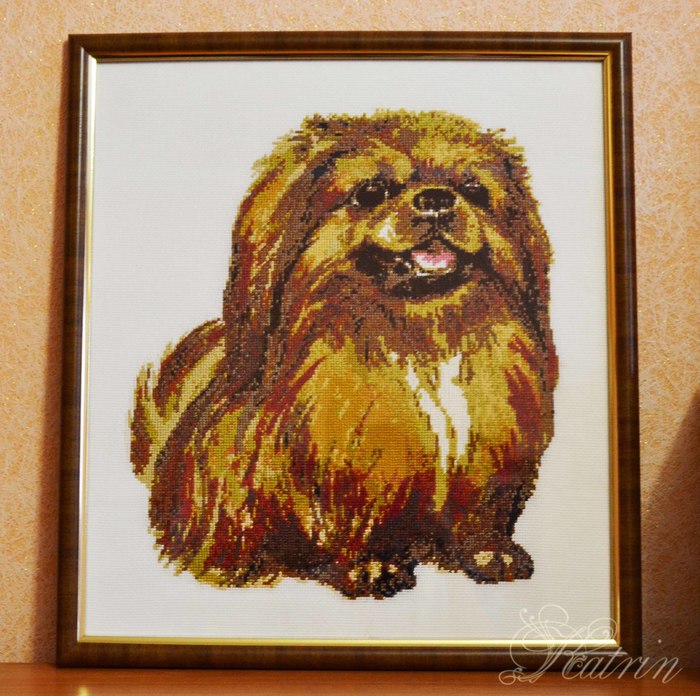 Embroidery Dog - My, Cross-stitch, Dog, Needlework without process, Longpost