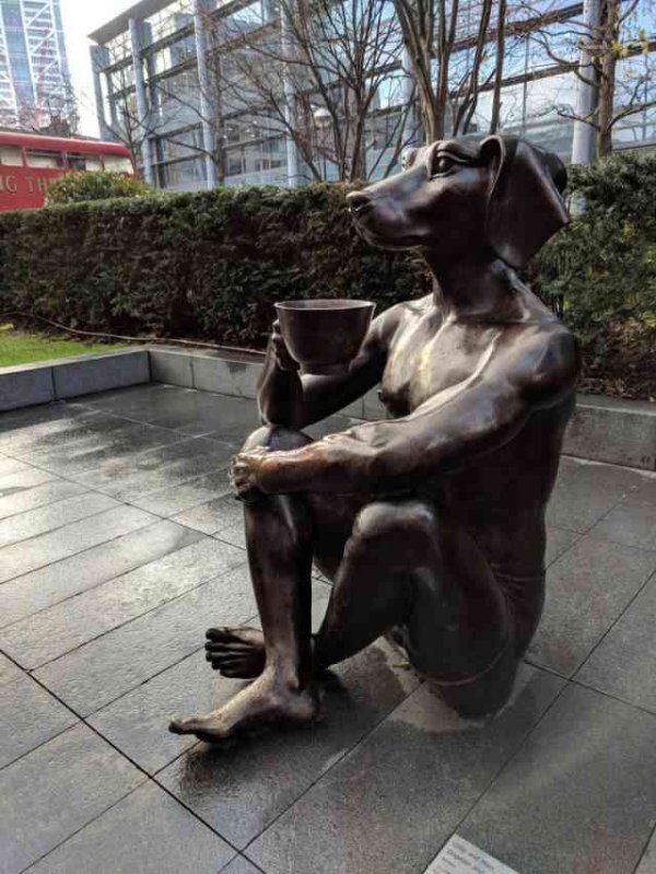 Morning reflection on the rabbit, which again did not catch in a dream. - , Coffee, The statue, Sculpture