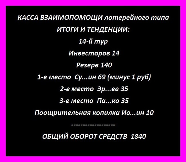 Касса взаимопомощи лотерейного типа (продолжение) - Касса, Помощь, Лотерея, Длиннопост