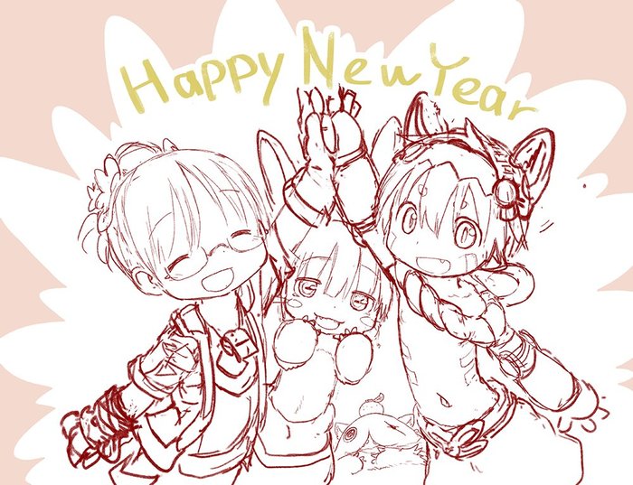 To new achievements! - Anime art, New Year, Sketch, Drawing, Made in abyss, Anime