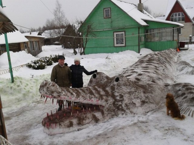 Creative - Crocodiles, People, Crocodile, Creative, Snow, Creation, Winter, Dog