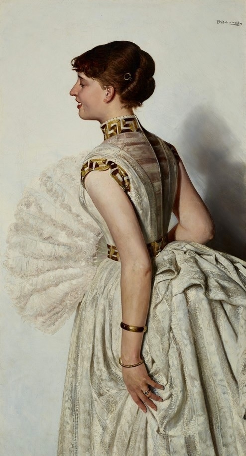 Jacek Malczewski - Portrait of a Bride, 1887 - Bride, Fashion, Portrait, 19th century, Painting