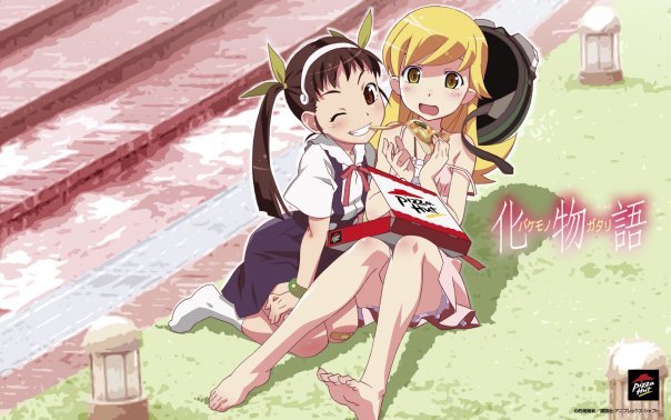 Коварное нападение улитки - Аниме, Anime Art, Monogatari series, Hachikuji Mayoi, Shinobu Oshino