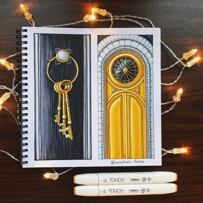 Key to all doors - My, Drawing, Door, Keys, Marker, Handmade