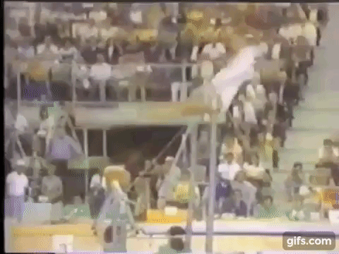 Loop Korbut - a prohibited element in gymnastics - Olga, Olga Korbut, A loop, Olympiad, GIF