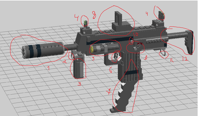 Lego Heckler & Koch MP7 LEGO, Mp7, ,  , , Lego digital designer, 