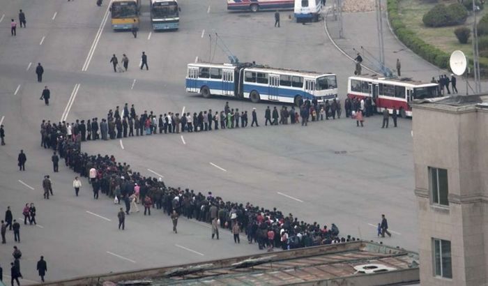 Queue for transportation in North Korea - Queue, Discipline, North Korea