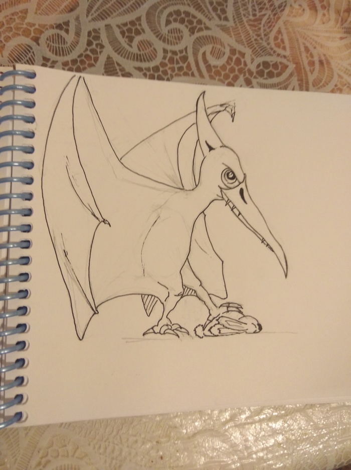 Pterodactyl and hare - Pterodactyl, My, Zafigachy, My, Sketch