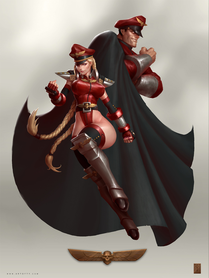 М. Байсон (в Японии Vega) и Кэмми - Аниме, M Bison, Cammy White, Anime Art, Street Fighter