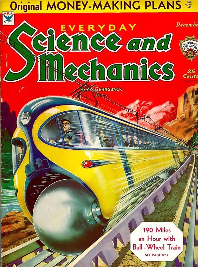 Trains of the future on the covers of magazines of the past - Technics, Retro, Story, Future, Retrofuturism, A train, Magazine, Longpost