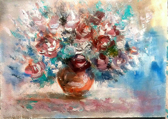 Oil. Kyiv artists. ArtistBuhal - My, Oil painting, Painting, Still life, Vase, Flowers