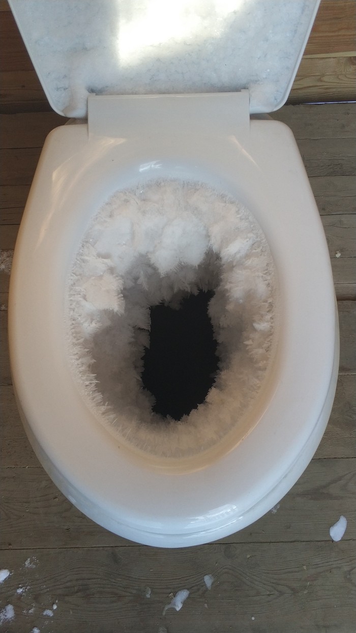 When I went to pee at the Snow Queen's house - My, Winter, Toilet, freezing