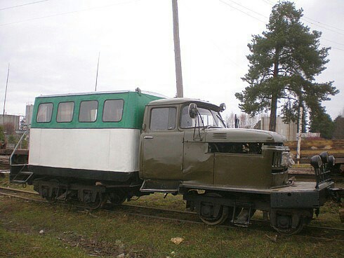 Narrow-gauge railcar based on the ZIL car. - Railway, , Narrow gauge