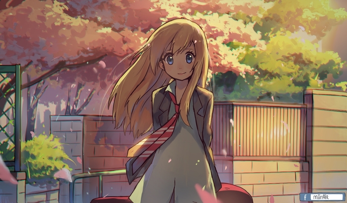 Shigatsu wa Kimi no Uso - Anime art, Anime, Shigatsu wa Kimi no Uso, Miyazono kaori, 