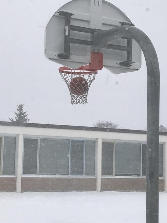 When it's very cold - Basketball, Net, freezing