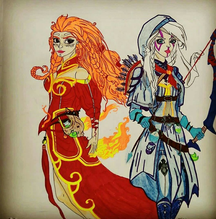 What to do as a couple? Of course draw :D - My, Dota 2, Traditional art