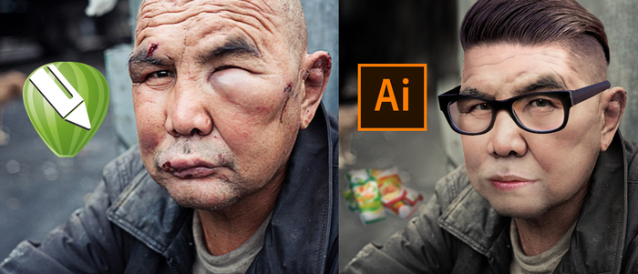 Ai vs. CDR - Artificial Intelligence, Adobe illustrator, Corel draw, Designer, Failed design