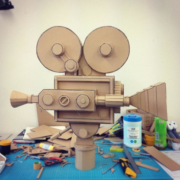 Japanese designer Monomi Ohno creates incredible 3D sculptures out of cardboard boxes. - Japan, Things, Hobby, Skillful fingers, Crafts, Toys, Longpost